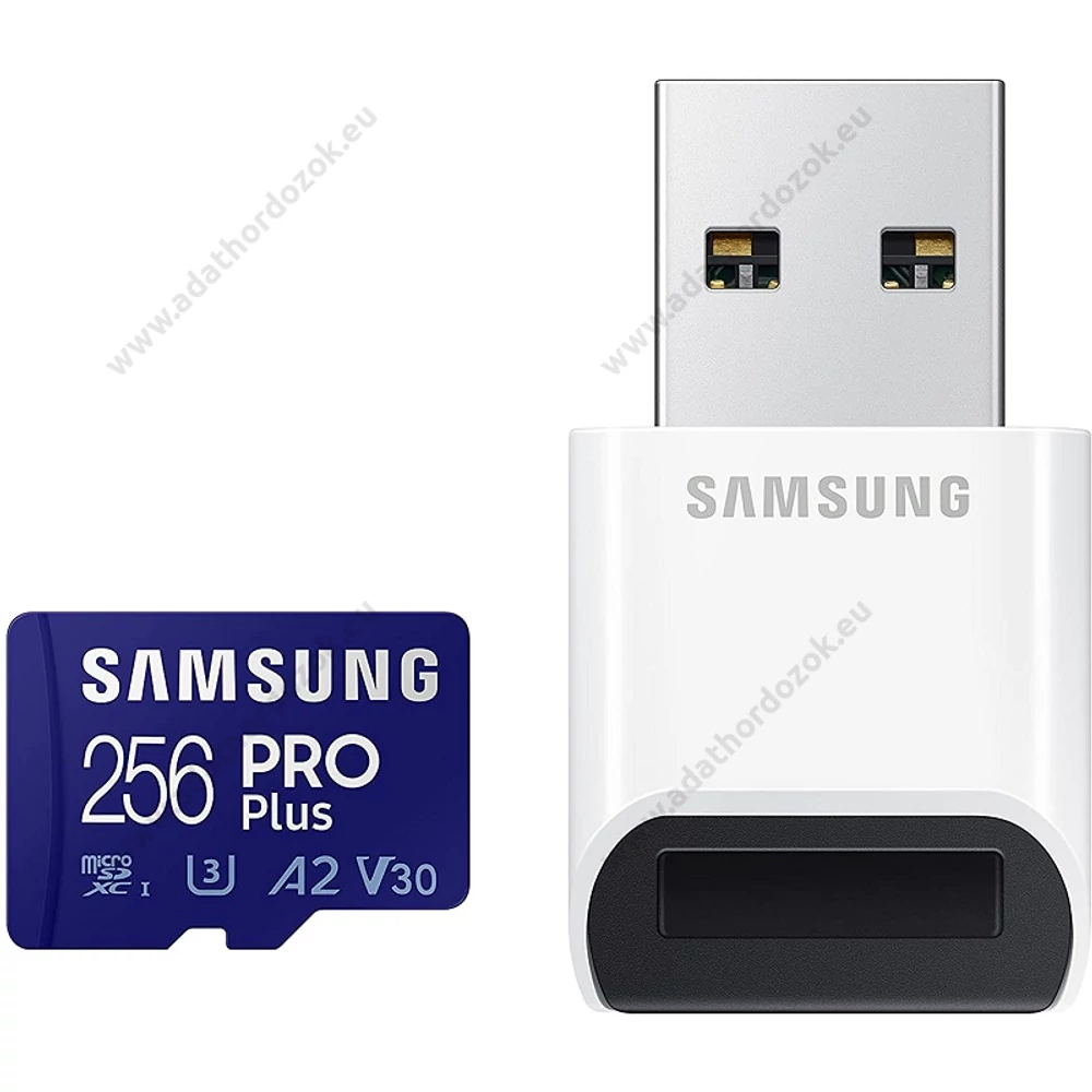SAMSUNG PRO PLUS (2021) MICRO SDXC 256GB CLASS 10 UHS-I U3 A2 V30 160/120 MB/s + USB 3.0 MEMÓRIAKÁRTYA OLVASÓ