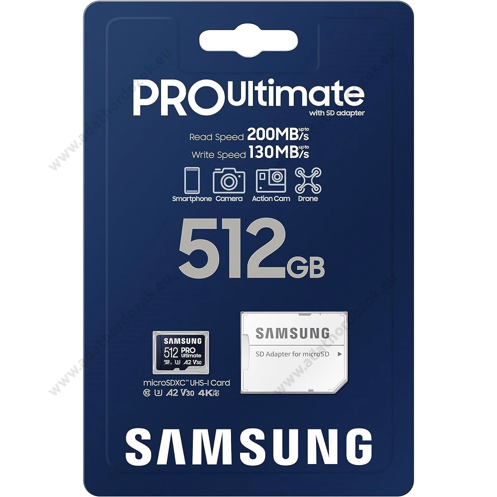 SAMSUNG PRO ULTIMATE (2023) MICRO SDXC 512GB + ADAPTER CLASS 10 UHS-I U3 A2 V30 200/130 MB/s
