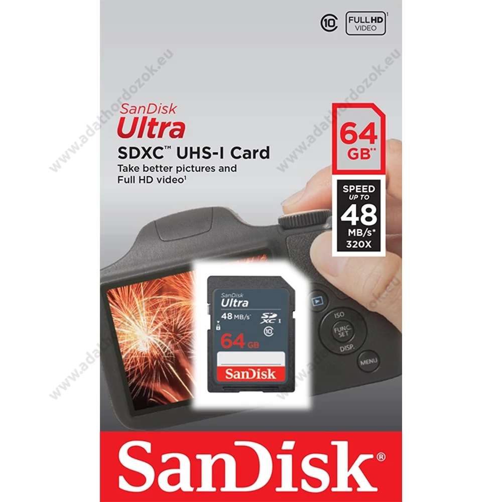 SANDISK ULTRA SDXC 64GB CLASS 10 UHS-I (48 MB/s OLVASÁSI SEBESSÉG)