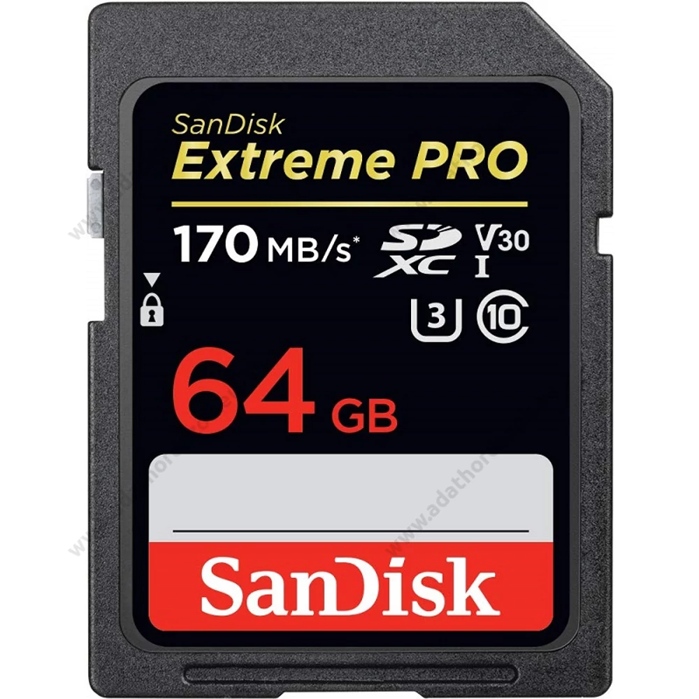 SANDISK EXTREME PRO SDXC 64GB CLASS 10 UHS-I U3 V30 170/90 MB/s