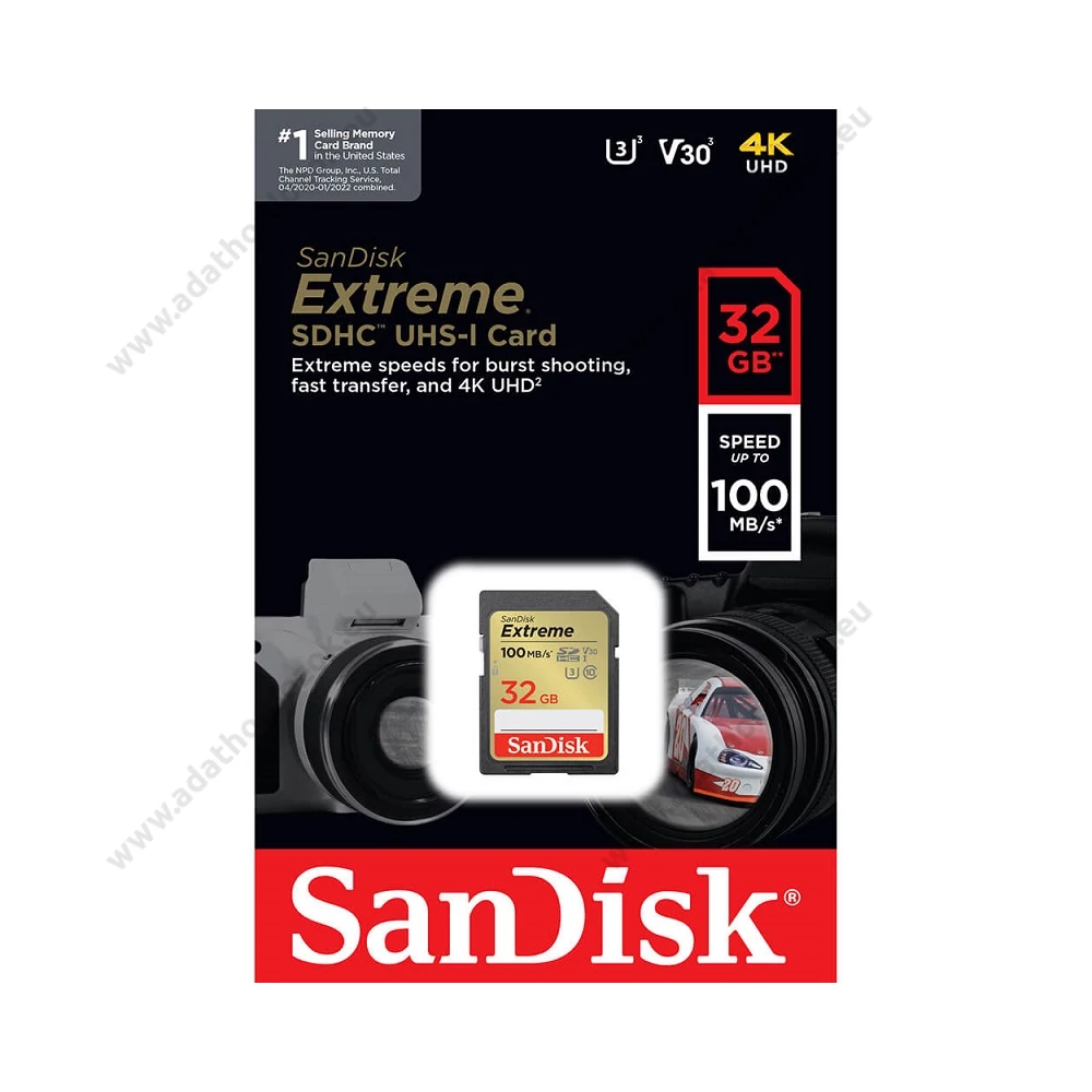 SANDISK EXTREME SDHC 32GB CLASS 10 UHS-I U3 V30 100/60 MB/s