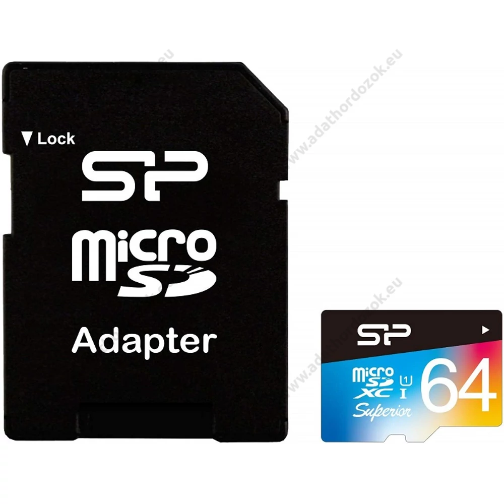 SILICON POWER SUPERIOR MICRO SDXC 64GB + ADAPTER CLASS 10 UHS-I U1 90/45 MB/s