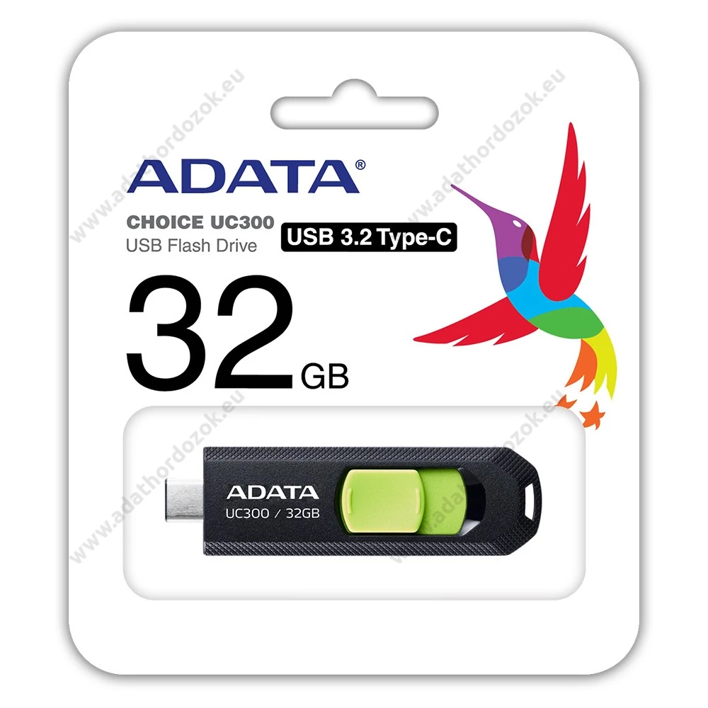 ADATA UC300 USB-C 3.2 GEN 1 PENDRIVE 32GB FEKETE-ZÖLD