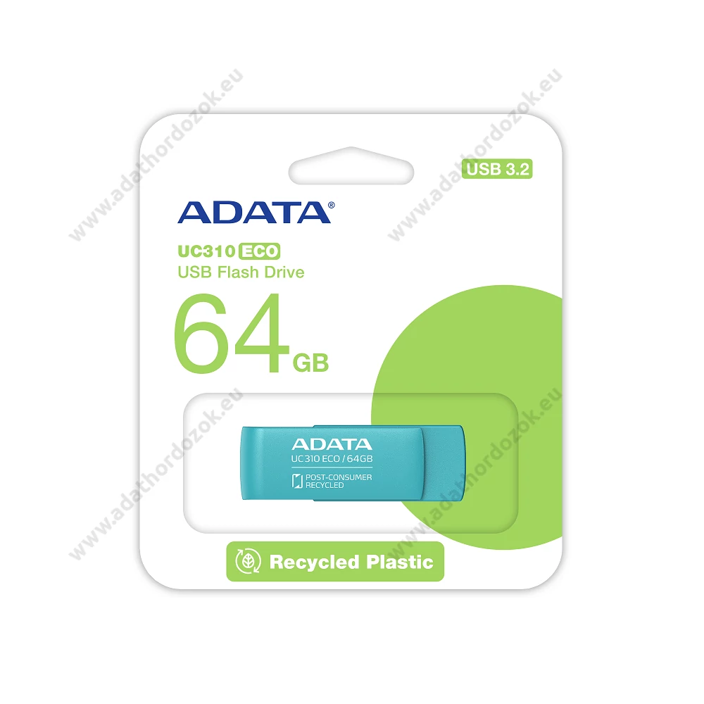 ADATA UC310 ECO USB 3.2 GEN 1 PENDRIVE 64GB ZÖLD