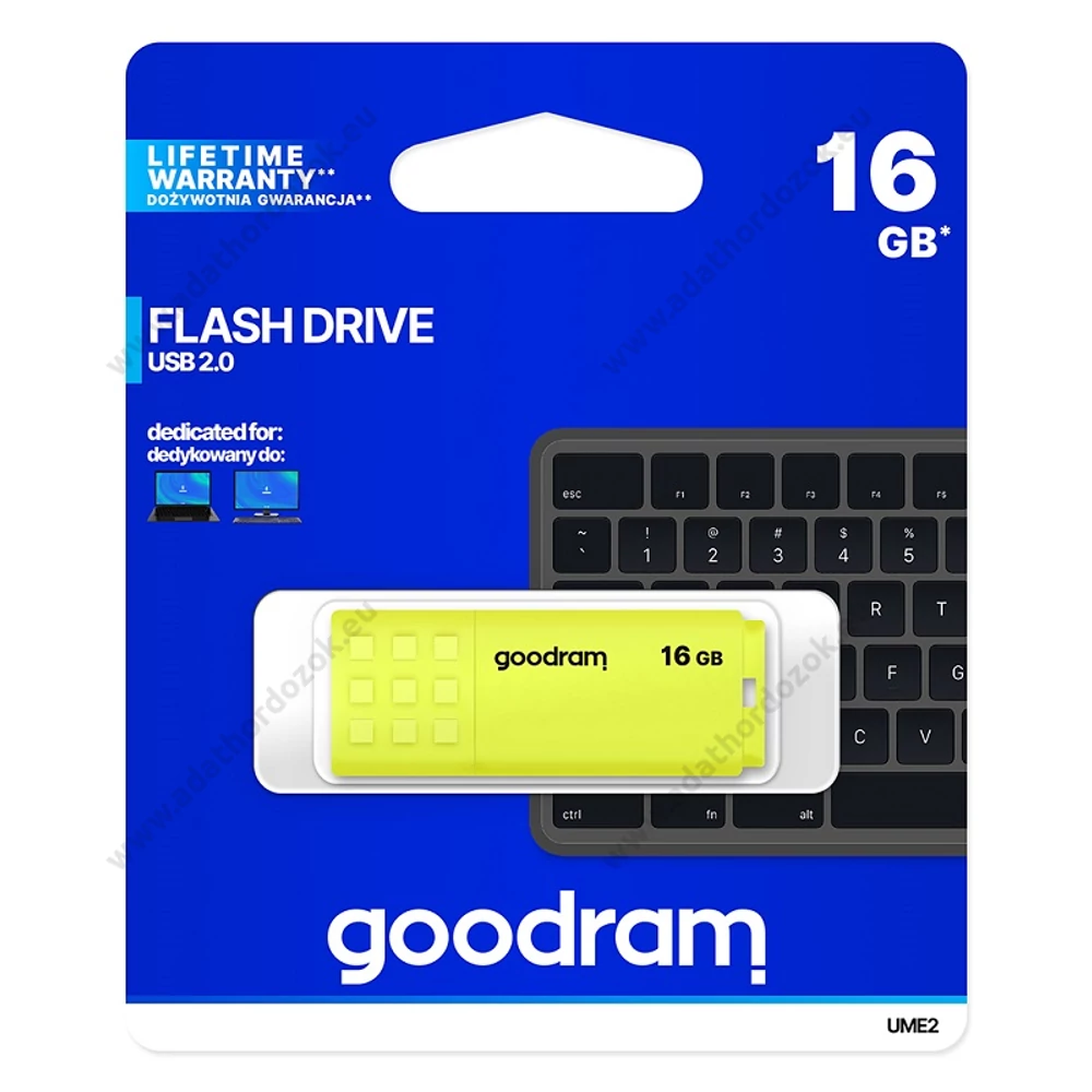 GOODRAM UME2 USB 2.0 PENDRIVE 16GB SÁRGA