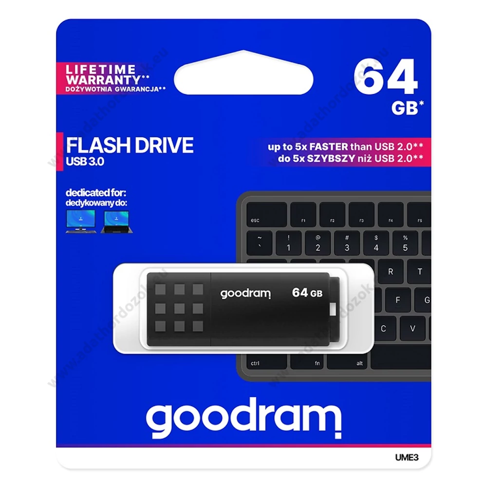 GOODRAM UME3 USB 3.0 PENDRIVE 64GB FEKETE