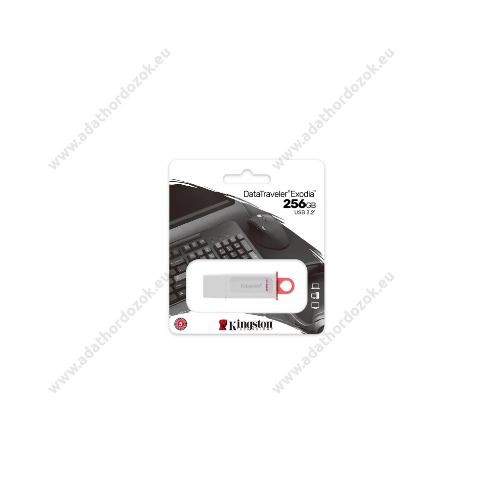 KINGSTON DATATRAVELER EXODIA USB 3.2 GEN 1 PENDRIVE 256GB FEHÉR