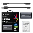 ADATA ELITE SE880 USB-C 3.2 GEN 2x2 KÜLSŐ SSD MEGHAJTÓ 2TB SZÜRKE