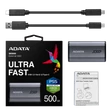 ADATA ELITE SE880 USB-C 3.2 GEN 2x2 KÜLSŐ SSD MEGHAJTÓ 500GB SZÜRKE