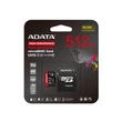 ADATA HIGH ENDURANCE MICRO SDXC 512GB + ADAPTER CLASS 10 UHS-I U3 A2 V30 100/85 MB/s