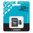 KINGSTON CANVAS GO PLUS MICRO SDXC 128GB + ADAPTER CLASS 10 UHS-I U3 A2 V30 200/90 MB/s
