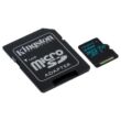 KINGSTON CANVAS GO MICRO SDXC 64GB + ADAPTER CLASS 10 UHS-I U3 V30 (90 MB/s OLVASÁSI - 45 MB/s ÍRÁSI SEBESSÉG)