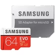 SAMSUNG MICRO SDXC 64GB + ADAPTER CLASS 10 UHS-I U3 EVO+ 100 MB/s OLVASÁSI SEBESSÉG