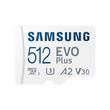 SAMSUNG EVO PLUS (2021) MICRO SDXC 512GB + ADAPTER CLASS 10 UHS-I U3 A2 V30 (130 MB/s ADATÁTVITELI SEBESSÉG)