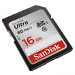 SANDISK ULTRA SDHC 16GB CLASS 10 UHS-I (80 MB/s OLVASÁSI SEBESSÉG)