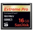 SANDISK COMPACT FLASH EXTREME PRO UDMA7 MEMÓRIAKÁRTYA 160/150 MB/s 16GB