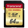 TRANSCEND ULTIMATE 633X SDXC 64GB CLASS 10 UHS-I U3 (95 MB/s OLVASÁSI - 60 MB/s ÍRÁSI SEBESSÉG)