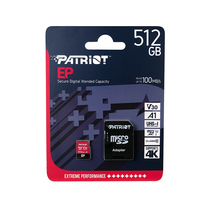 PATRIOT EP MICRO SDXC 512GB + ADAPTER CLASS 10 UHS-I U3 A1 V30 100/80 MB/s