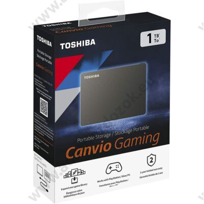 TOSHIBA CANVIO GAMING 2,5 COL USB 3.0 KÜLSŐ MEREVLEMEZ 1TB FEKETE