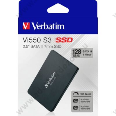 VERBATIM Vi550 S3 2,5 COL MÉRETÚ SATA III 560/430 MB/s 7mm SSD MEGHAJTÓ 128GB