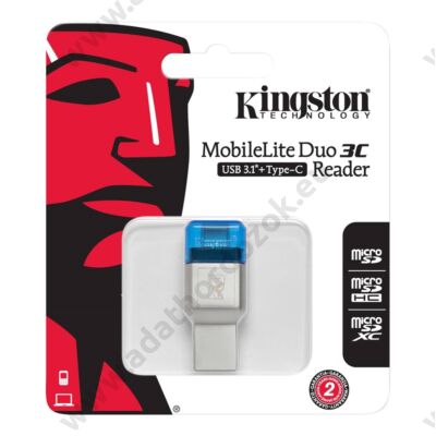 KINGSTON MOBILELITE DUO 3C USB 3.1/USB-C MEMÓRIAKÁRTYA OLVASÓ