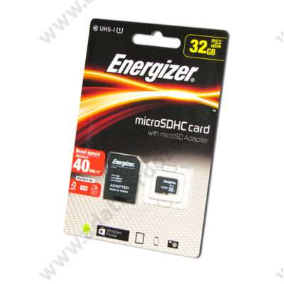 ENERGIZER MICRO SDHC 32GB + ADAPTER UHS-I CLASS 10 (40 MB/s OLVASÁSI SEBESSÉG)