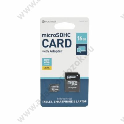 PLATINET MICRO SDHC 16GB + ADAPTER CLASS 10