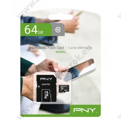 PNY MOBILITY MICRO SDXC 64GB + ADAPTER CLASS 10