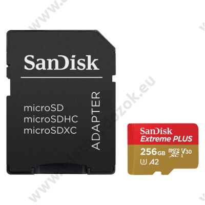SANDISK EXTREME PLUS MICRO SDXC 256GB + ADAPTER CLASS 10 UHS-I U3 A2 V30 200/90 MB/s