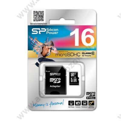 SILICON POWER MICRO SDHC 16GB + ADAPTER CLASS 10