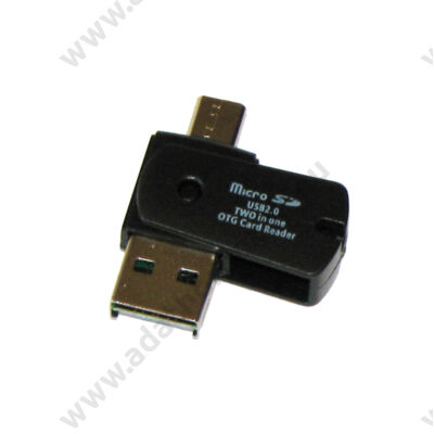 USB 2.0/MICRO USB OTG MEMÓRIAKÁRTYA OLVASÓ FEKETE