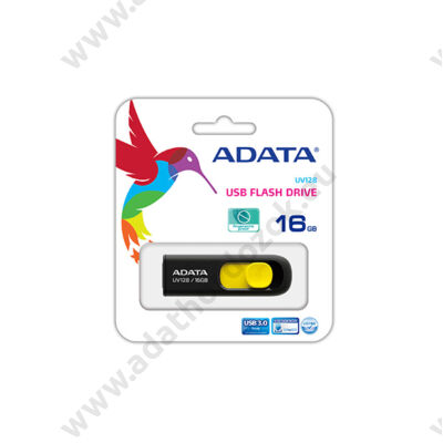 ADATA USB 3.0 DASHDRIVE CLASSIC UV128 16GB FEKETE/SÁRGA