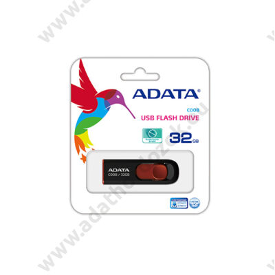 ADATA USB 2.0 PENDRIVE CLASSIC C008 32GB FEKETE/PIROS