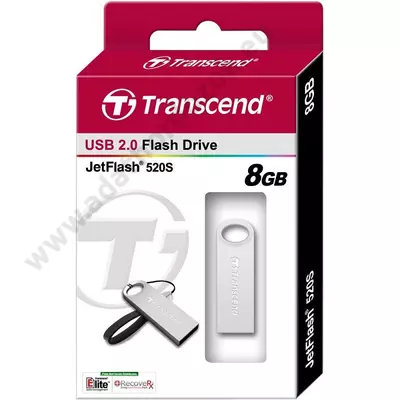 TRANSCEND USB 2.0 PENDRIVE JETFLASH 520S 8GB EZÜST
