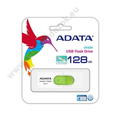 ADATA UV320 USB 3.1 PENDRIVE 128GB FEHÉR/ZÖLD