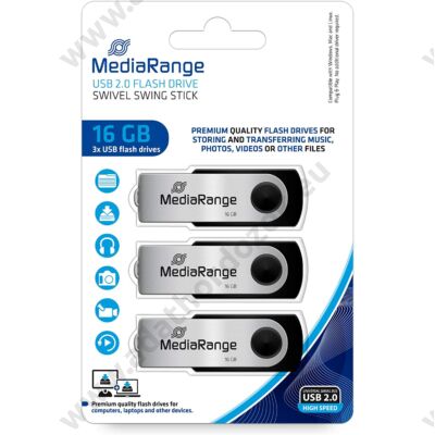 MEDIARANGE USB 2.0 PENDRIVE 16GB 3 DB-OS CSOMAG  MR910-3