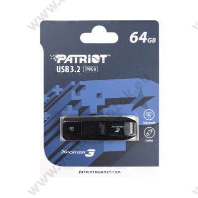 PATRIOT XPORTER 3 SLIDER USB 3.2 GEN 1 PENDRIVE 64GB FEKETE