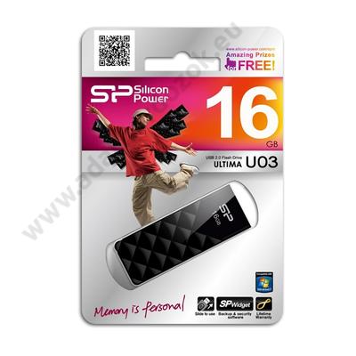 SILICON POWER ULTIMA U03 USB 2.0 PENDRIVE 16GB FEKETE