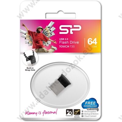 SILICON POWER TOUCH T35 USB 2.0 PENDRIVE 64GB FEKETE/EZÜST
