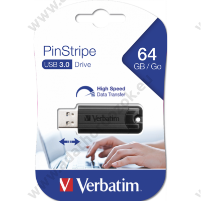 VERBATIM USB 3.0 PENDRIVE PINSTRIPE 64GB FEKETE