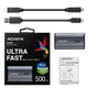 ADATA ELITE SE880 USB-C 3.2 GEN 2x2 KÜLSŐ SSD MEGHAJTÓ 500GB SZÜRKE