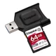 KINGSTON CANVAS REACT PLUS KIT SDXC 64GB CLASS 10 UHS-II U3 V90 300/260 MB/s
