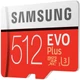 SAMSUNG EVO PLUS (2020) MICRO SDXC 512GB + ADAPTER CLASS 10 UHS-I U3 100/90 MB/s